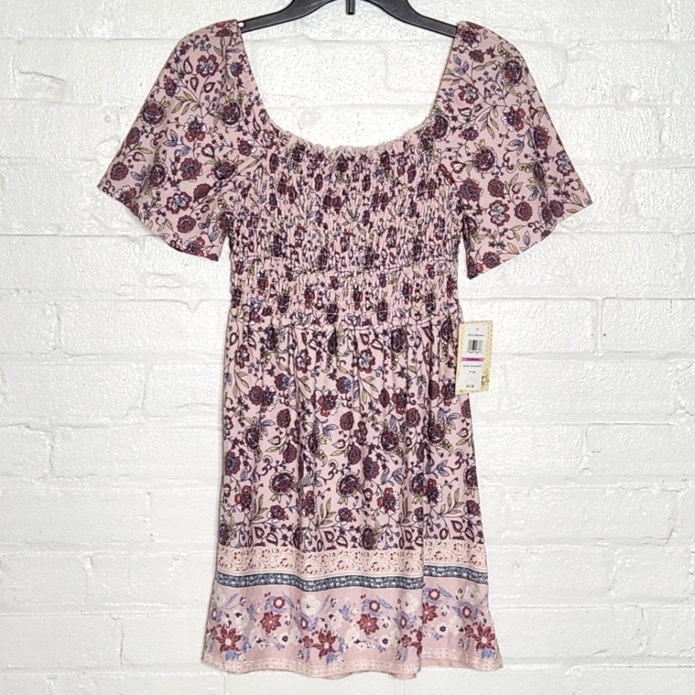 BeBop Smocked-Top Floral Dress